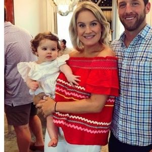 Entro off the shoulder embroidered top